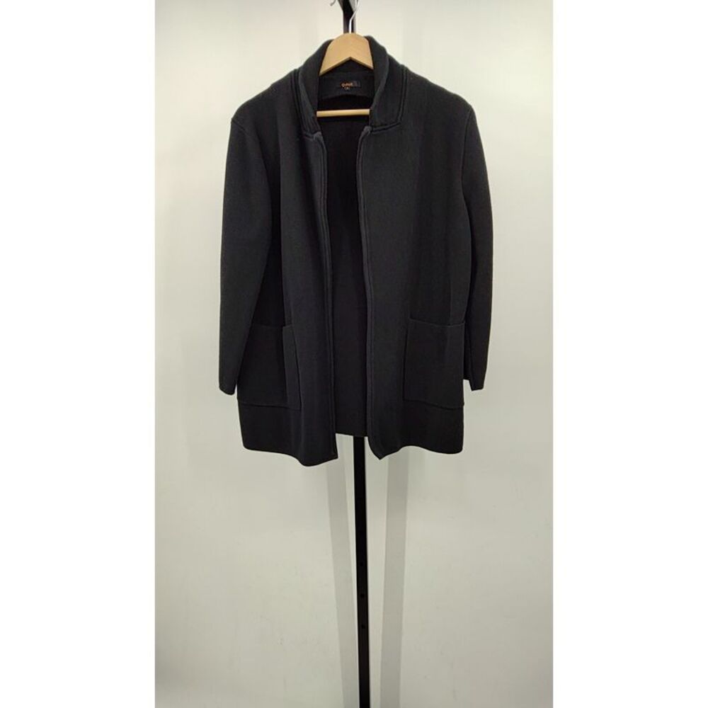Quince Black Open-Front Knit Coatigan